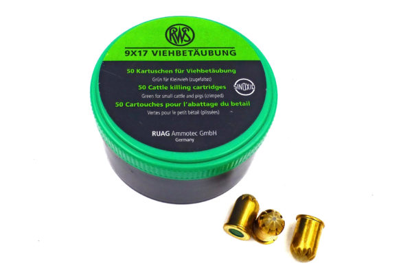Cartouches RWS pour abattage petit bétail, cal. 9×17 (9mm RK) Cartouches RWS pour abattage petit bétail, cal. 9×17 (9mm RK)