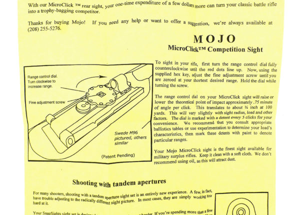 Hausse MOJO pour Mq31/K31, GHOST RING SIGHT
